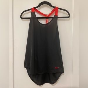 Nike black and red racer back tank-top